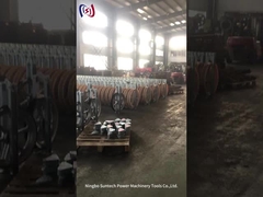 सिंगल शीव टावर इरेक्शन स्ट्रिंगिंग टूल्स स्टील पल्ली ब्लॉक लिफ्टिंग / होल्डिंग के लिए