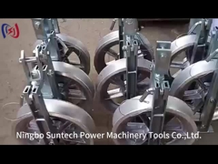 40KN एल्युमिनियम वायर रोप कंडक्टर पुली ब्लॉक नियोप्रीन लाइन के साथ