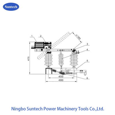 GB3804 3 चरण AC 12KV आउटडोर वैक्यूम लोड ब्रेक आइसोलेटिंग स्विच