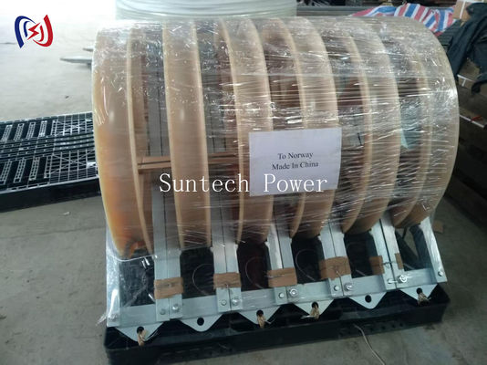 760x120x480mm बाहरी आकार के साथ कंडक्टर स्ट्रिंगिंग ब्लॉक, 50-150KN रेटेड लोड, और उच्च तनाव स्ट्रिंगिंग के लिए R570 बेंड रेडियस