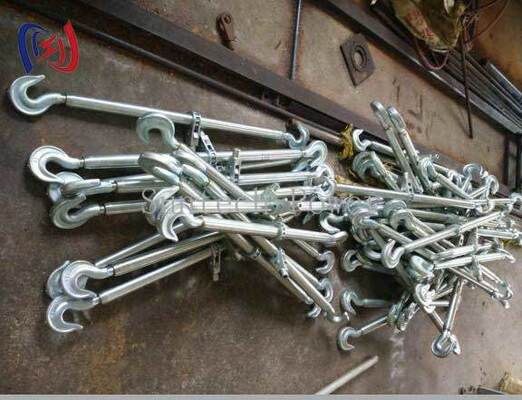 Heavy Duty Dual Hook Steel Turnbuckle for Precise Tensioning with 5-100KN Rated Load on Transmission Tower Guy Wires
