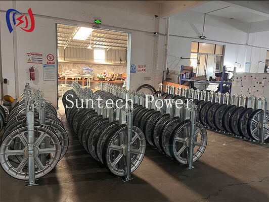 भारी शुल्क 822 श्रृंखला स्ट्रिंगिंग ब्लॉक उच्च क्षमता ट्रांसमिशन लाइन कंडक्टर स्थापना के लिए एमसी नायलॉन शीव के साथ