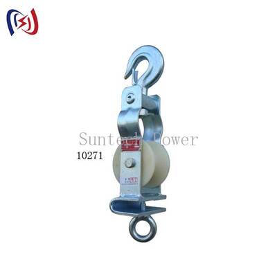 ओवरहेड लाइन इंस्टॉलेशन के लिए 5-20KN रेटेड लोड और हल्के 2.1-3.4KG के साथ बैठने और लटकने वाले प्रकार के दोहरे उपयोग स्ट्रिंगिंग ब्लॉक