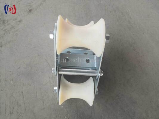 मैनीहोल प्रवेश सुरक्षा के लिए संक्षारण प्रतिरोधी टिकाऊ पॉलीइथिलीन निर्माण के साथ पेशेवर 10-20KN रेटेड लोड केबल पिथहेड रोलर