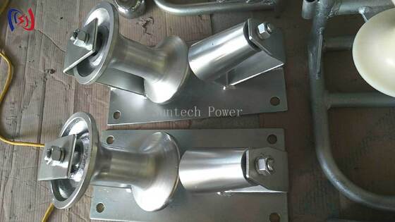 भूमिगत केबल खींचने के संचालन के लिए एकतरफा संरचना के साथ 10KN नामित भार केबल टर्निंग रोलर