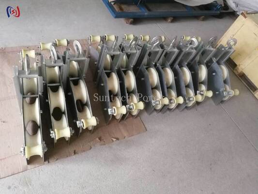 10KN रेटेड लोड, R570 झुकने त्रिज्या, और उच्च यांत्रिक लाभ उठाने के लिए 23.5KG वजन के साथ भारी शुल्क चार शीव संयुक्त ब्लॉक