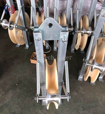 पेशेवर ग्राउंडिंग रोलर स्ट्रिंगिंग ब्लॉक गैर-चालक डिजाइन के साथ OPGW और 508 मिमी शीव व्यास के क्षति-मुक्त स्थापना के लिए