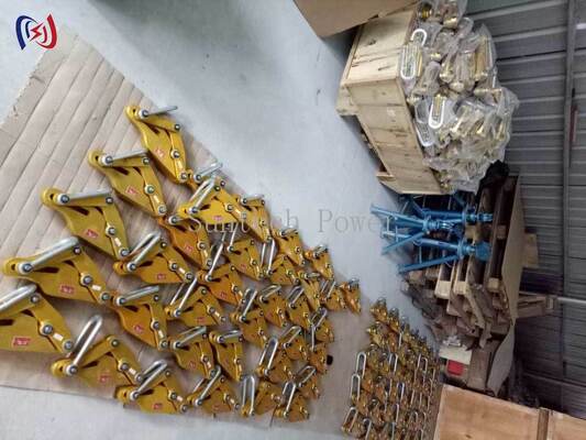 एल्यूमीनियम मिश्र धातु कंडक्टर ग्रिपर 7-80KN रेटेड लोड के साथ, 14-48 मिमी मैक्स ओपन, और सुरक्षित हैंडलिंग के लिए गैर हानिकारक ग्रिप