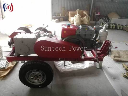 पावर लाइन कार्य में केबल खींचने और तनाव के लिए 2000-3600 RPM स्पीड के साथ प्रोफेशनल 6.3-9KW डबल ड्रम विंच