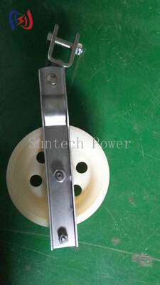 पेशेवर एकल शीव स्ट्रिंगिंग ब्लॉक 5-20KN रेटेड लोड के साथ, एलजीजे25-500 कंडक्टर स्थापना के लिए एल्यूमीनियम शीव