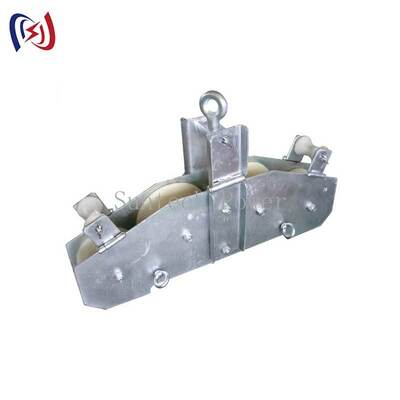 Four Sheave Combined Block for OPGW Installation | 10KN Fiber Optic Stringing Pulley