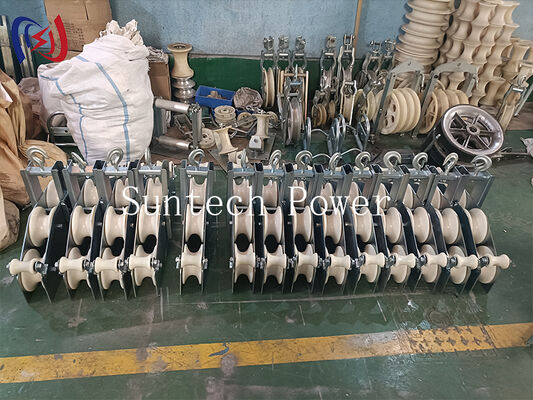 Four Sheave Combined Block for OPGW Installation | 10KN Fiber Optic Stringing Pulley