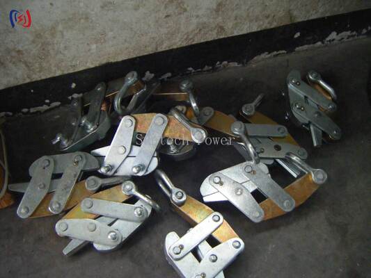 11-30 मिमी ट्रांसमिशन लाइन स्ट्रिंगिंग के लिए एंटी ट्विस्ट स्टील रस्सी ग्रिपर आओ साथ क्लैंप 50-200KN