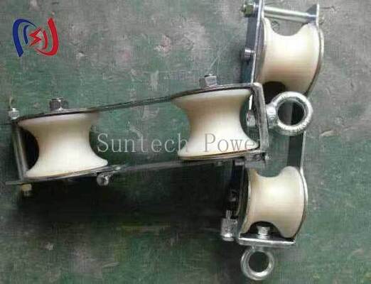 फाइबर ऑप्टिक केबल स्थापना और डबल शीव डिजाइन के लिए 2KN नामित भार के साथ OPGW स्ट्रिंगिंग ब्लॉक