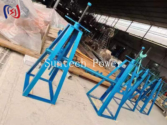 10-50KN नामित भार और केबल रीलों के लिए 450-1300 मिमी ऊंचाई समायोजन के साथ भारी शुल्क सरल रील स्टैंड