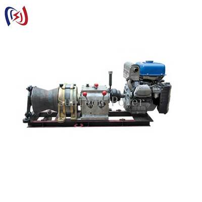 5T कर्षण बल 9HP गैसोलीन इंजन शाफ्ट ड्राइव पावर विंच केबल विंच पुलर भारी उठाने के लिए