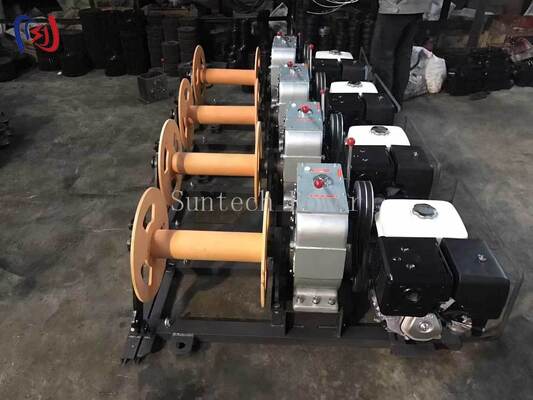भूमिगत बिजली केबल बिछाने के लिए केबल खींचने वाली चरखी 3-5T गैसोलीन इंजन