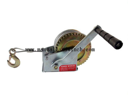 नाव ट्रेलर के लिए मिनी स्टील समुद्री मैनुअल केबल चरखी / पोर्टेबल हाथ क्रैंक चरखी
