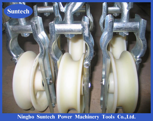कंडक्टर के लिए नायलॉन शेव 120x30mm 5KN सिंगल व्हील स्ट्रिंगिंग ब्लॉक