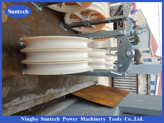 660x100mm जस्ती स्टील फ्रेम नायलॉन शीश स्ट्रिंग कंडक्टर चरखी ब्लॉक