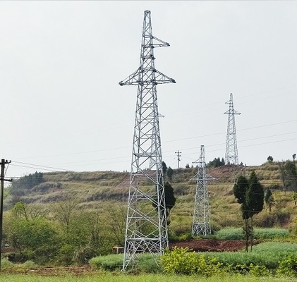 ट्यूबलर हॉट डिप जस्ती 330kv एंजेल स्टील जाली टॉवर