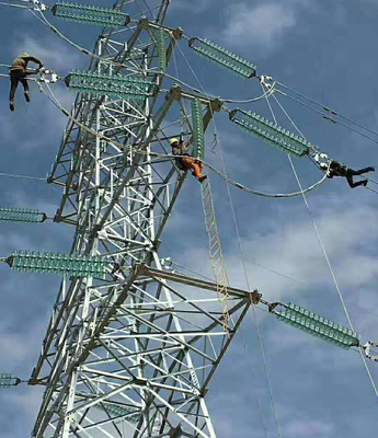 4 लेग्ड 330kv जस्ती एन्जिल स्टील जाली ट्रांसमिशन टॉवर