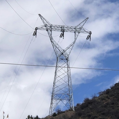 110kV 132kV कोणीय स्टील जाली ओवरहेड लाइन टॉवर