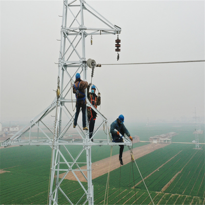 132KV OHTL साइट जस्ती कोण स्टील इलेक्ट्रिक पावर टॉवर