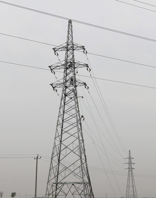 10 - 1000 केवी एचडीजी कोण स्टील डबल सर्किट जाली ट्रांसमिशन टॉवर