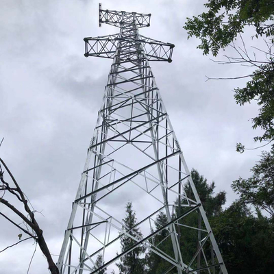 ASTM123 जस्ती 110KV विद्युत वितरण स्टील जाली टॉवर