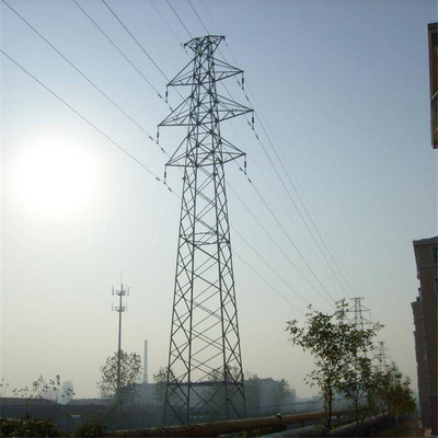 33KV ट्रांसमिशन लाइन के लिए जस्ती Q345 स्टील डबल सर्किट टॉवर