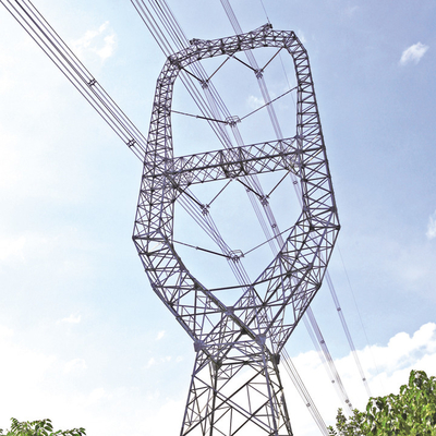 110KV 132KV जस्ती एन्जिल स्टील जाली ट्रांसमिशन लाइन टॉवर