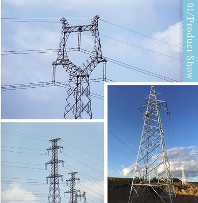 ओवरहेड ट्रांसमिशन लाइन के लिए ASTM123 230KV 400KV जाली स्टील टावर्स