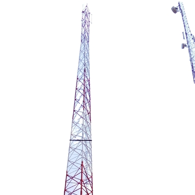 गर्म डुबकी जस्ती ब्रैकेट के साथ 3 पैर कोणीय 330KV दूरसंचार स्टील टॉवर