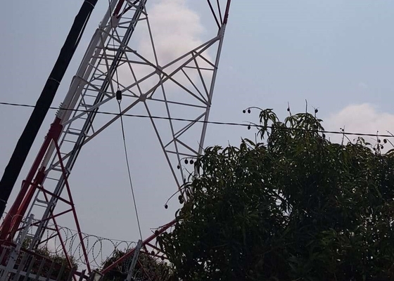 जीएसएम दूरसंचार जाली टॉवर स्टील Q235B बिजली स्व-सहायक;